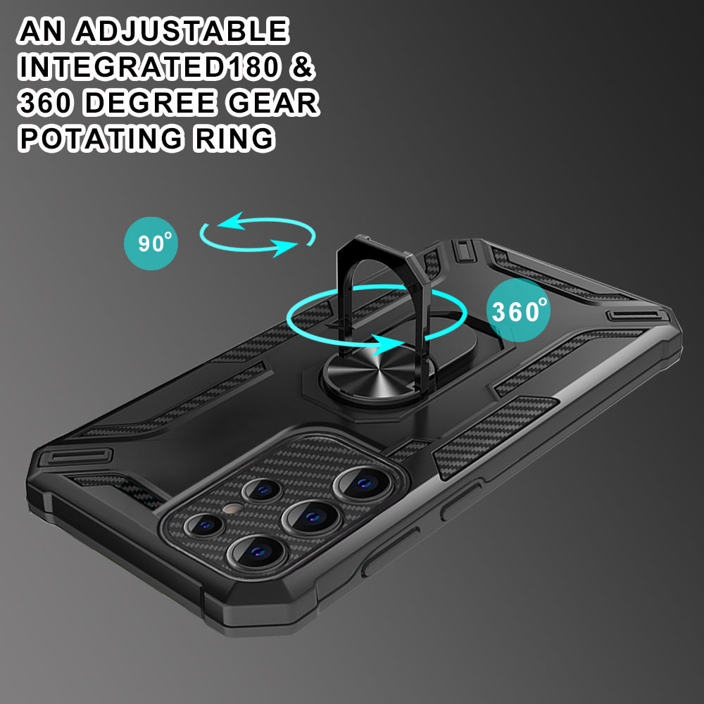 For Samsung Galaxy S23 Ultra PC TPU Phone Case Ring Kickstand Magnetic Car Mount Phone Cover For Samsung Galaxy S23 Ultra PC TPU Phone Case Ring Kickstand Magnetic Car Mount Phone Cover